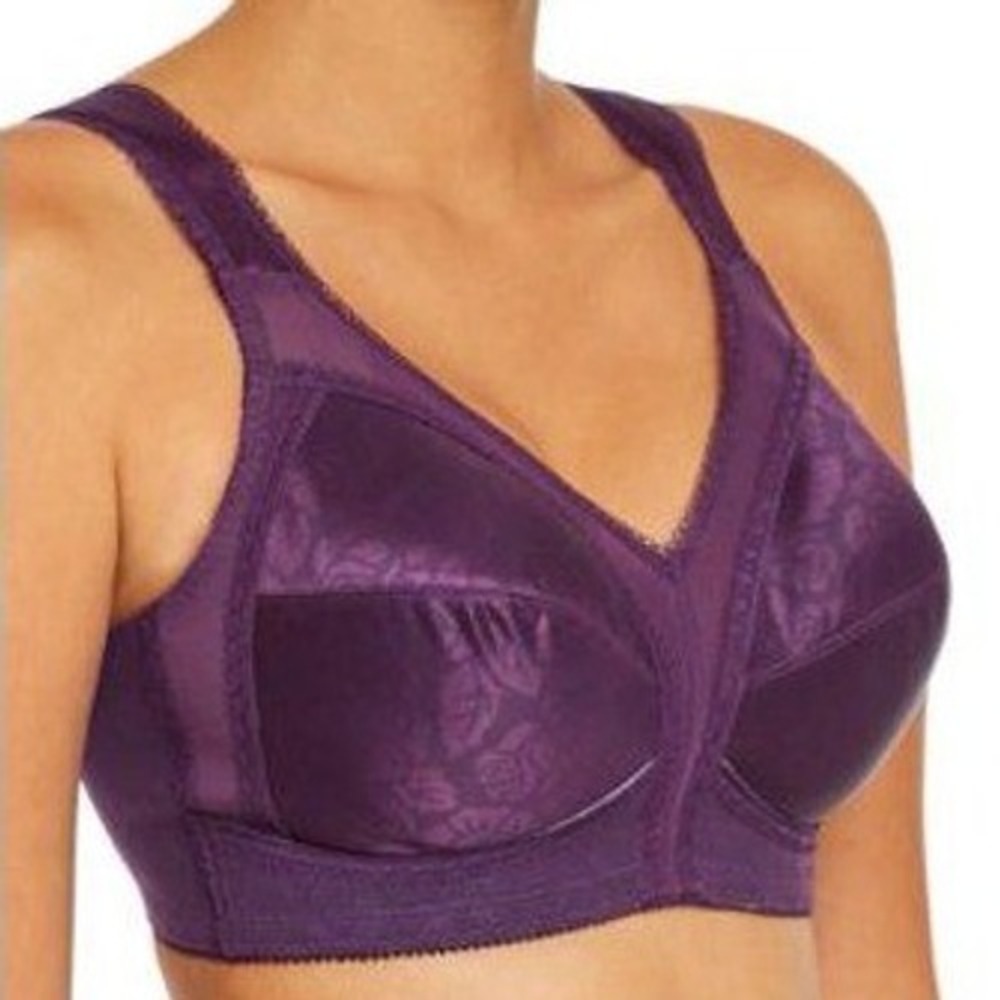 Playtex Womens 18 Hour Shoulder Comfort Bra Plum 36C Wireless Feminine NWT